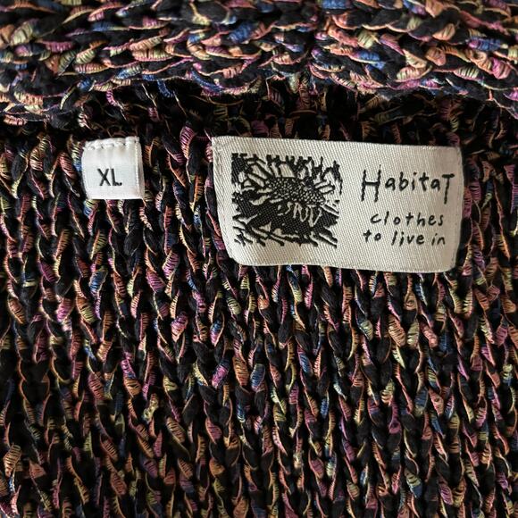Habitat Size XL Chunky Knit Multicolor Cardigan Sweater Jacket Long Sleeved - Picture 3 of 5